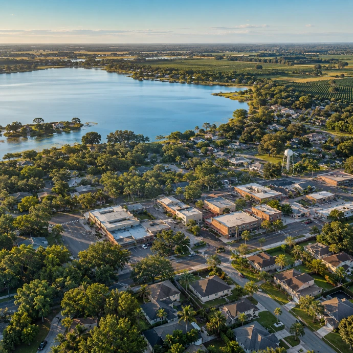 Inland lake, neighborhoods and communities in Polk County, Florida.