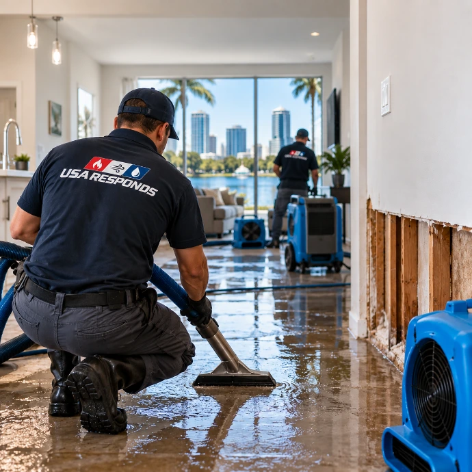 Water Damage Restoration in Progress