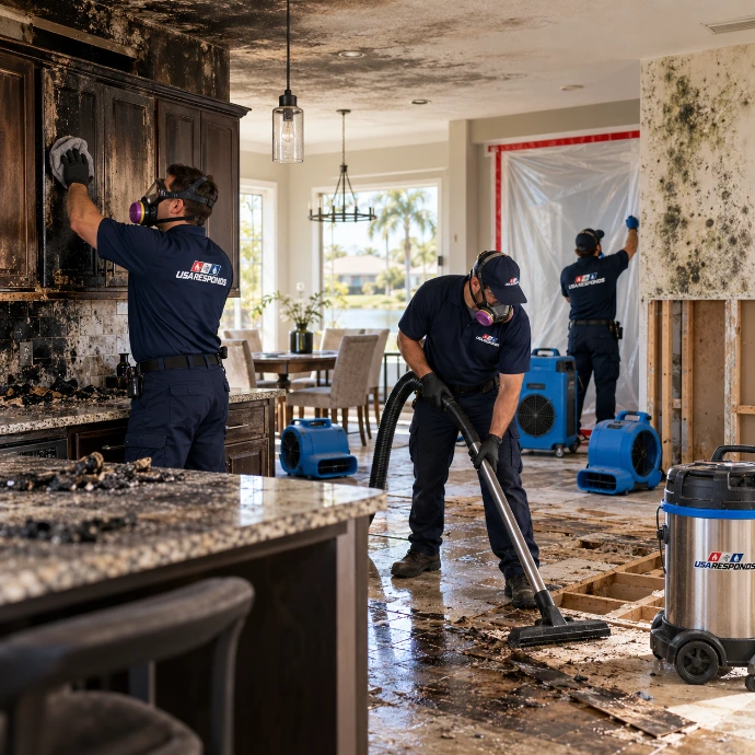 Restoration Crew Tackles Fire and Water Damage