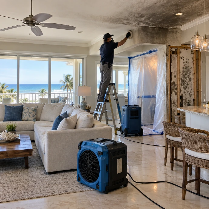 Coastal Living Room Restoration Cleanup