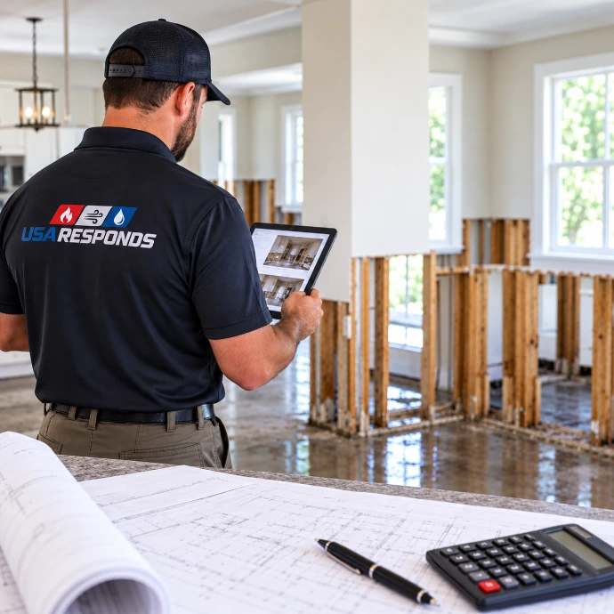 Water Damage Inspection with Tablet