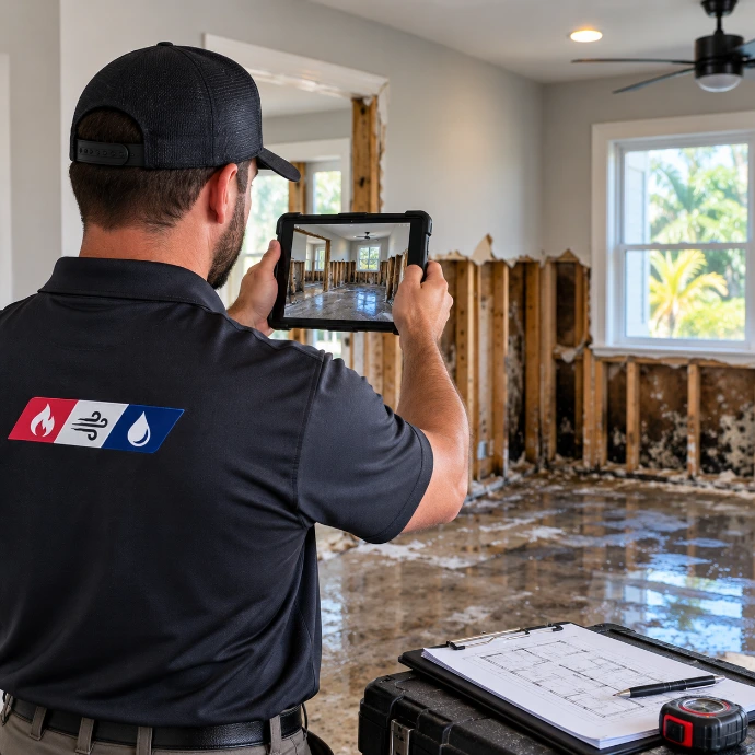 Water Damage Inspection in Progress